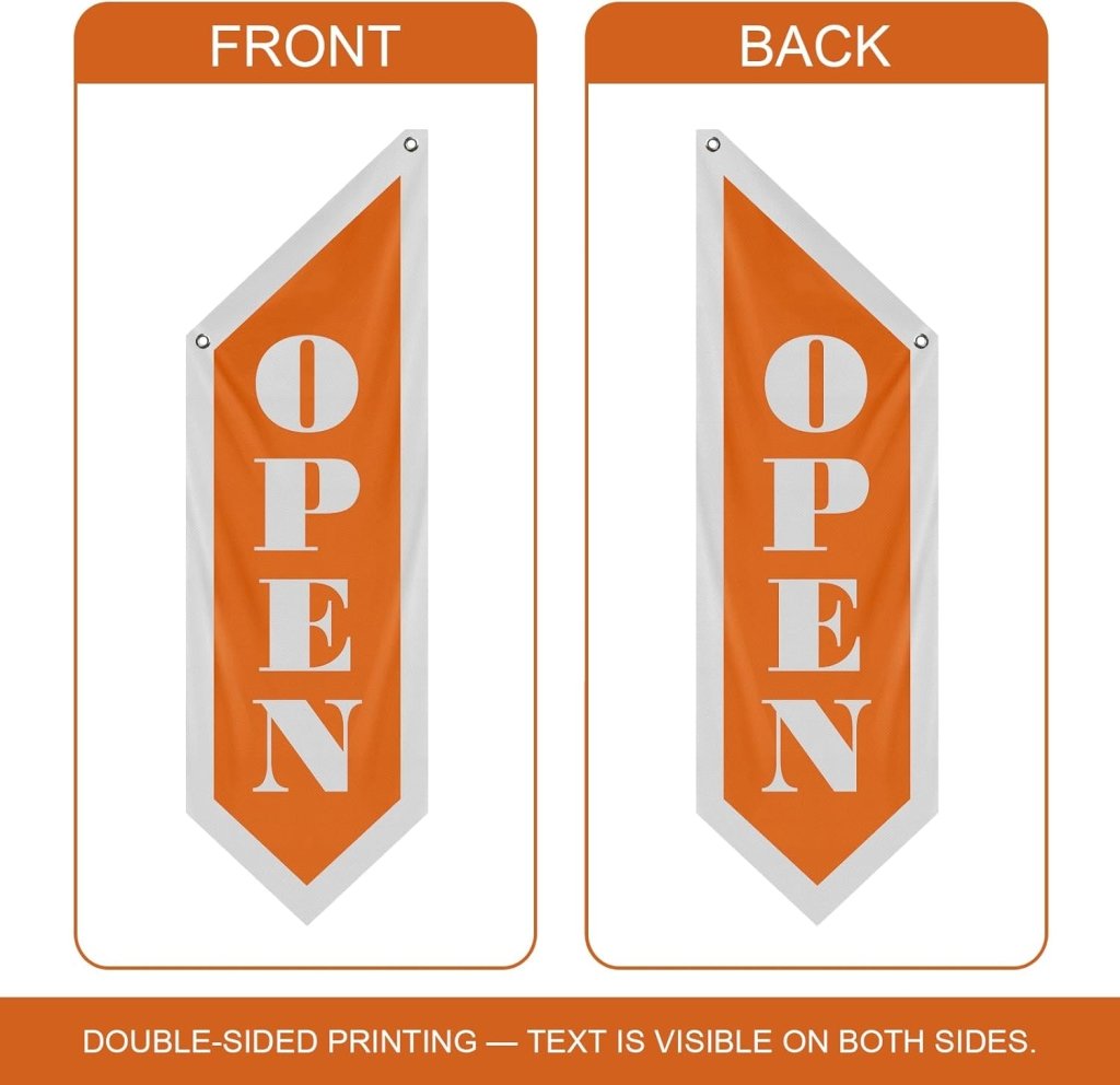 Vintage Style Orange Open Flag, Double - Sided Three - ply (No Pole)