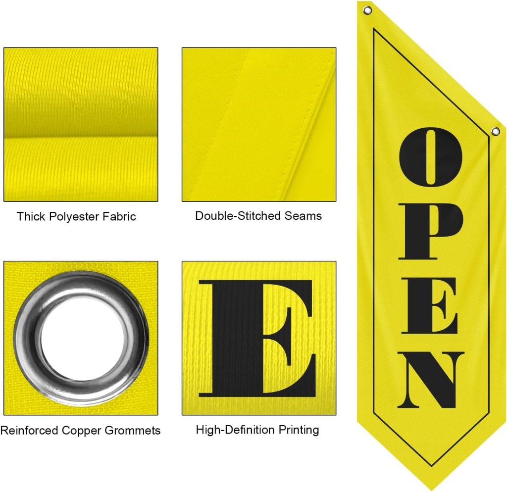 Vintage Style Yellow Open Flag, Double - Sided Three - ply (Flag Only)