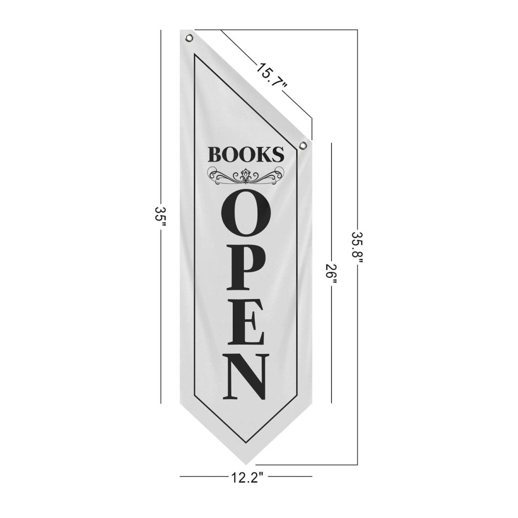 Vintage White Book Open Flag, Double - Sided Three - ply (Flag Only)