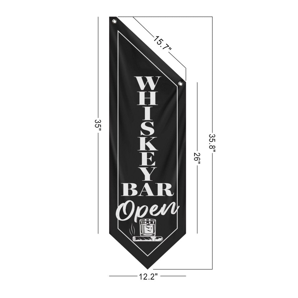 Whiskey Bar Open Wall Banner, (Flag Only)
