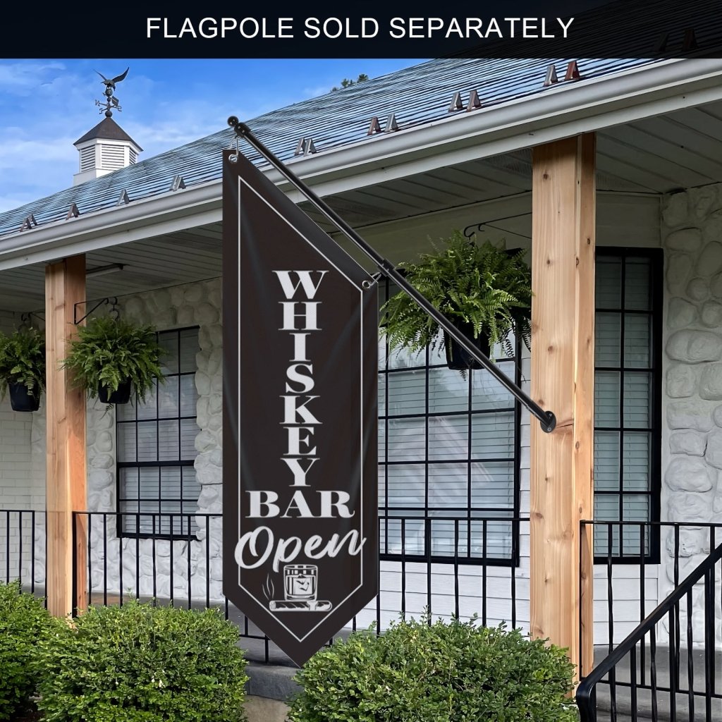 Whiskey Bar Open Wall Banner, (Flag Only)