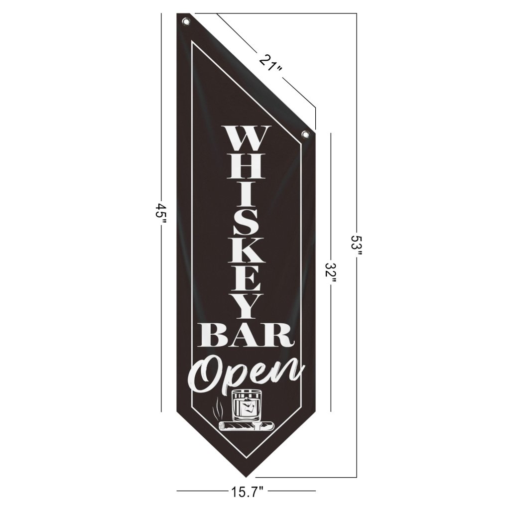 Whiskey Bar Open Wall Banner, (Flag Only)