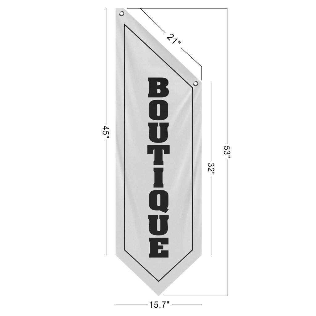 White Boutique Hanging Open Flag, Double - Sided Fabric Banner(Flag Only)