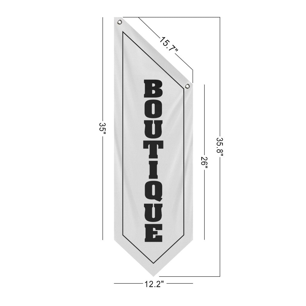 White Boutique Hanging Open Flag, Double - Sided Fabric Banner(Flag Only)