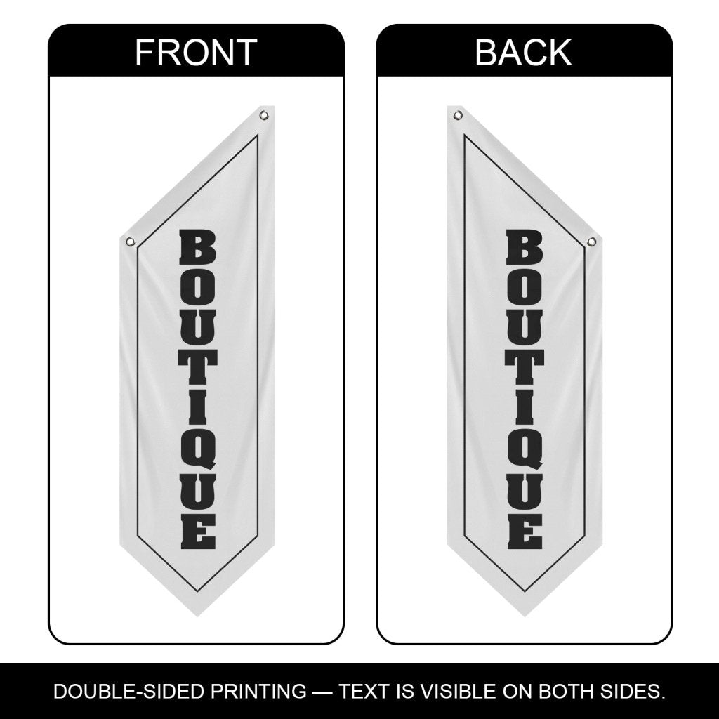 White Boutique Hanging Open Flag, Double - Sided Fabric Banner(Flag Only)