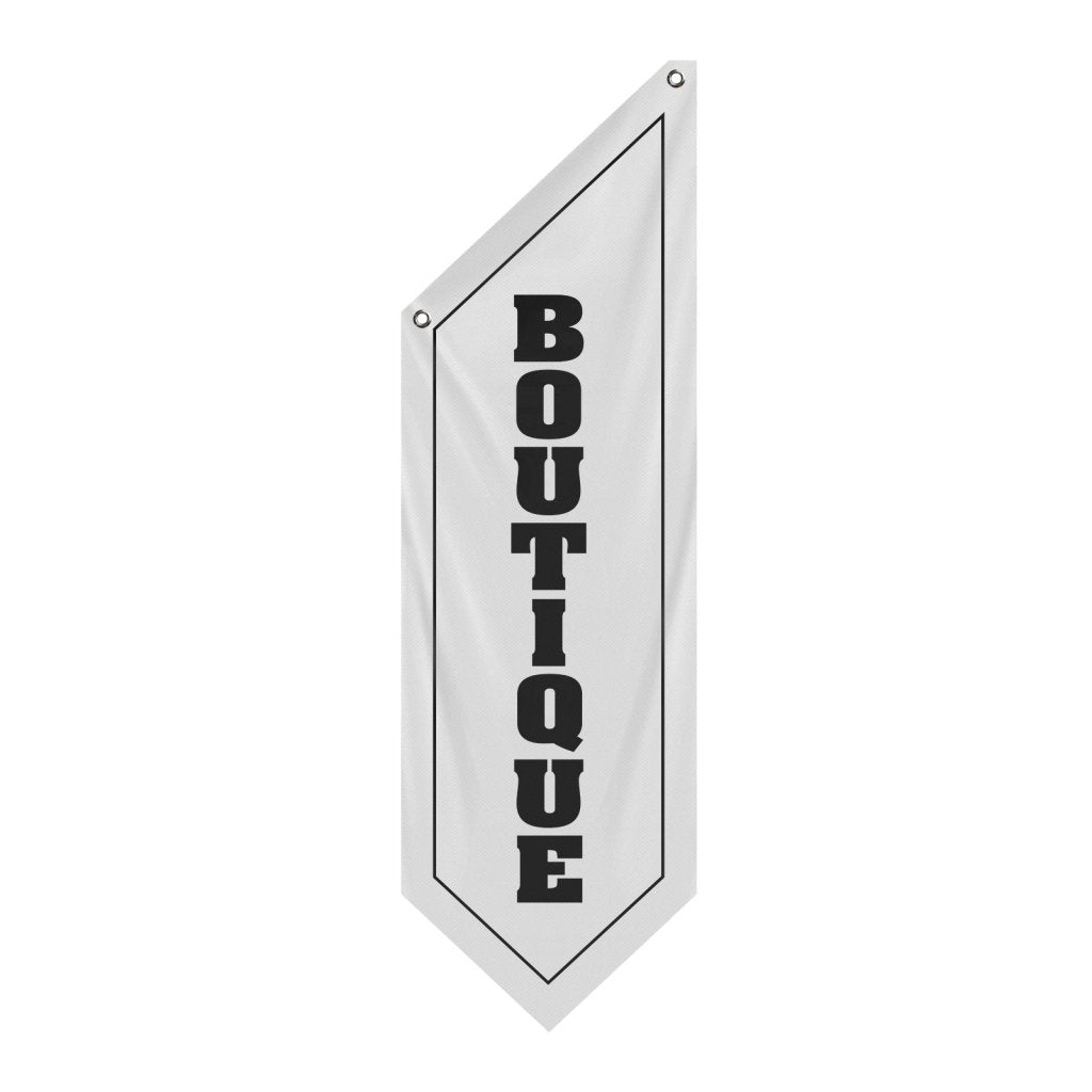 White Boutique Hanging Open Flag, Double - Sided Fabric Banner(Flag Only)
