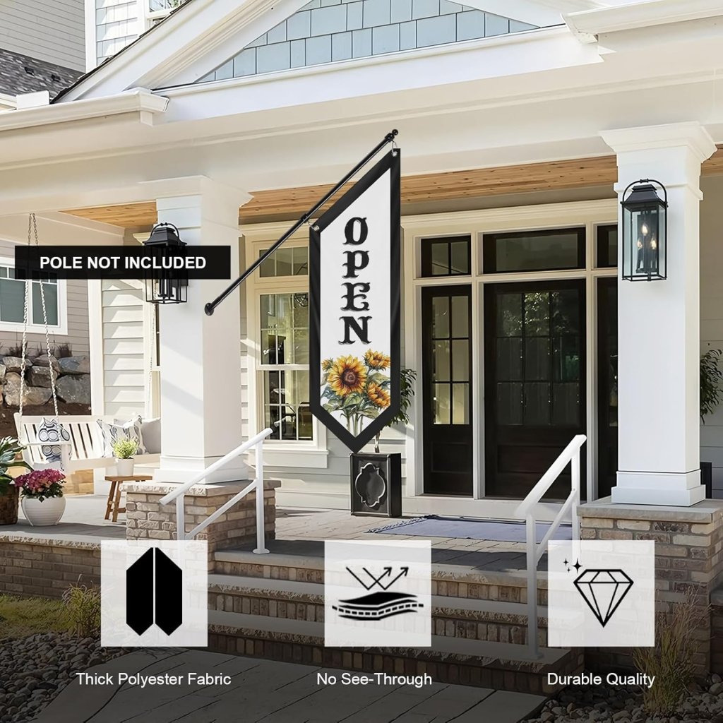 White Flower Open Flag, Double - Sided Three - ply (Flag Only)