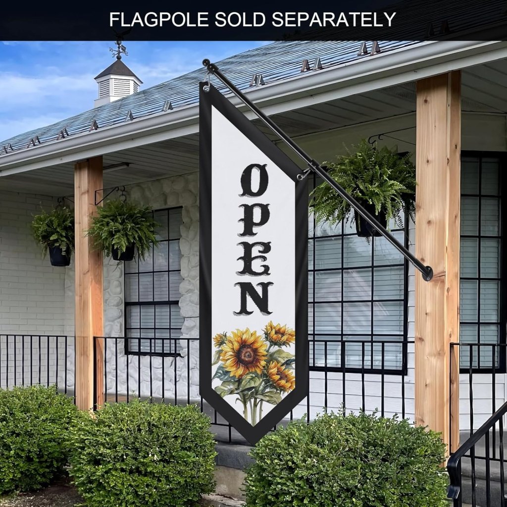 White Flower Open Flag, Double - Sided Three - ply (Flag Only)