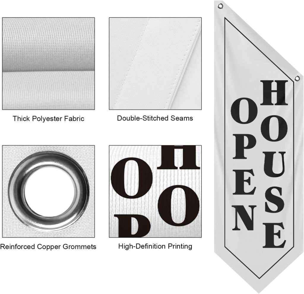 White Open House Wall Flag, Double - Sided Three - ply (Flag Only)