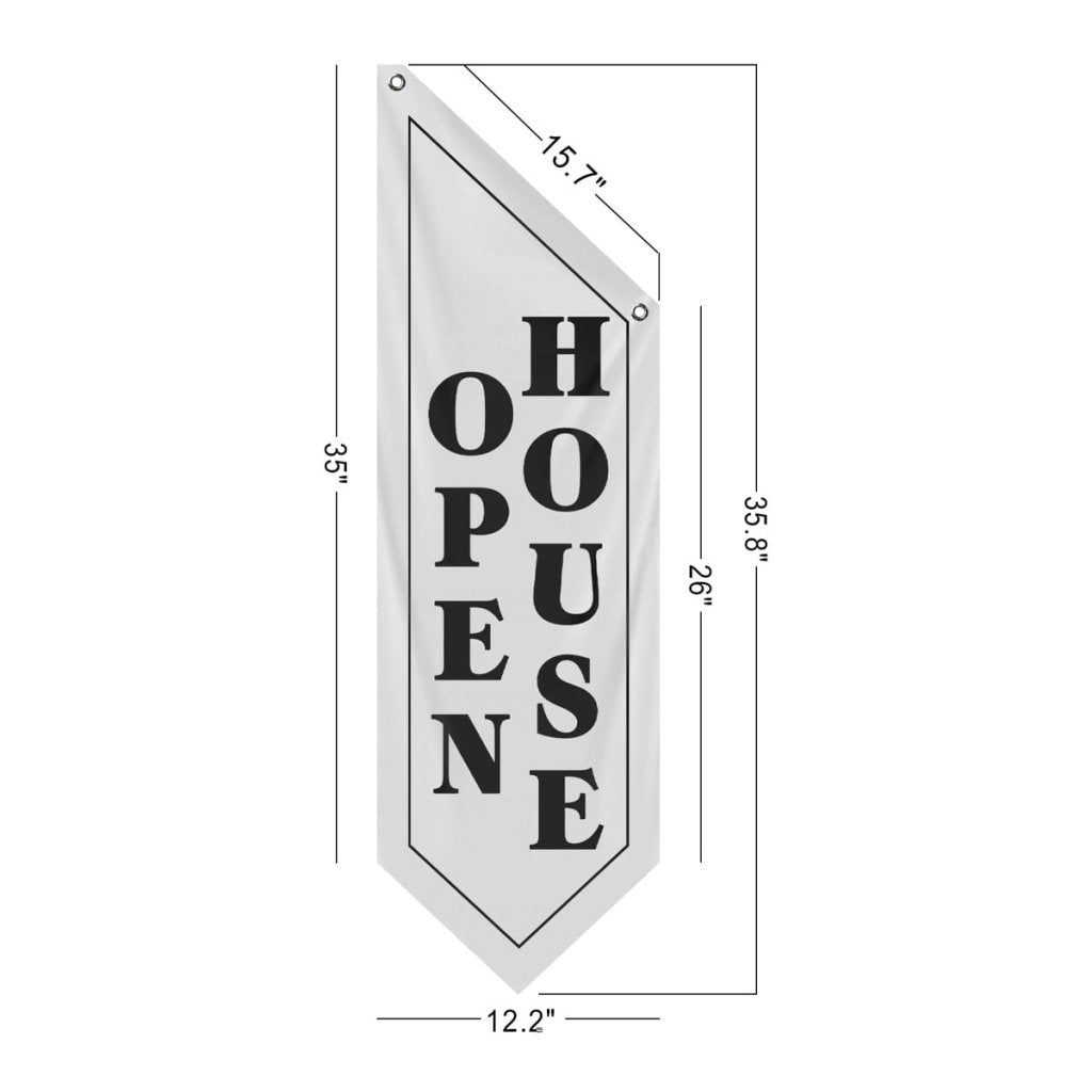 White Open House Wall Flag, Double - Sided Three - ply (Flag Only)