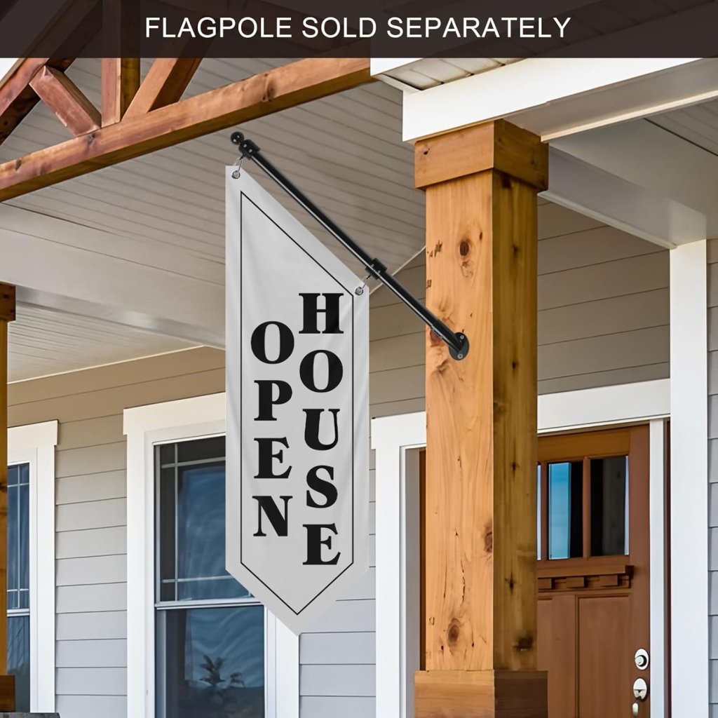 White Open House Wall Flag, Double - Sided Three - ply (Flag Only)