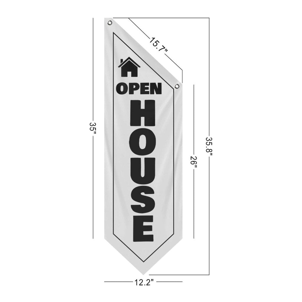 White Open House Wall Flag, Double - Sided Three - ply (No Pole Included)