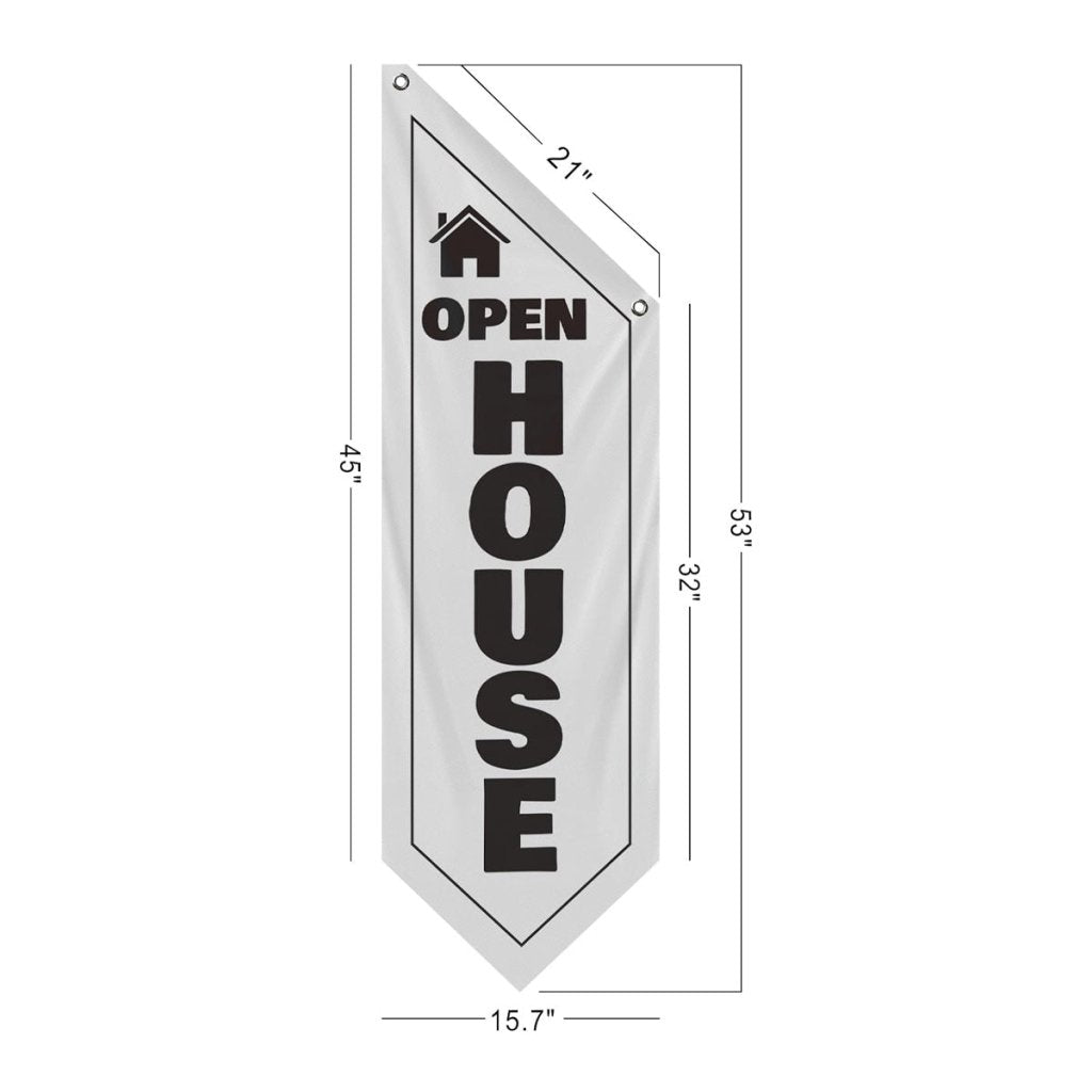 White Open House Wall Flag, Double - Sided Three - ply (No Pole Included)