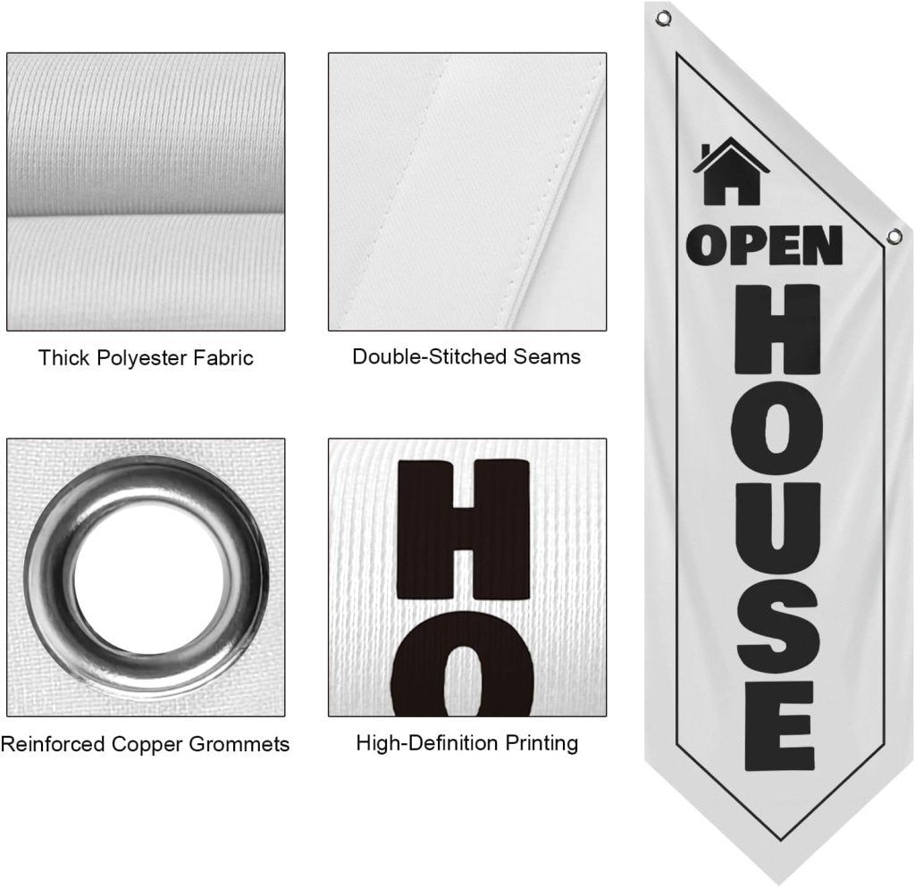 White Open House Wall Flag, Double - Sided Three - ply (No Pole Included)