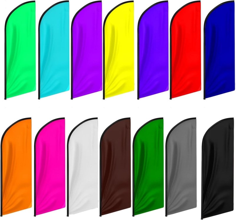 White Themed Feather Flag, 8FT White Advertising Swooper Flag(Flagpole Not Included 3.4)