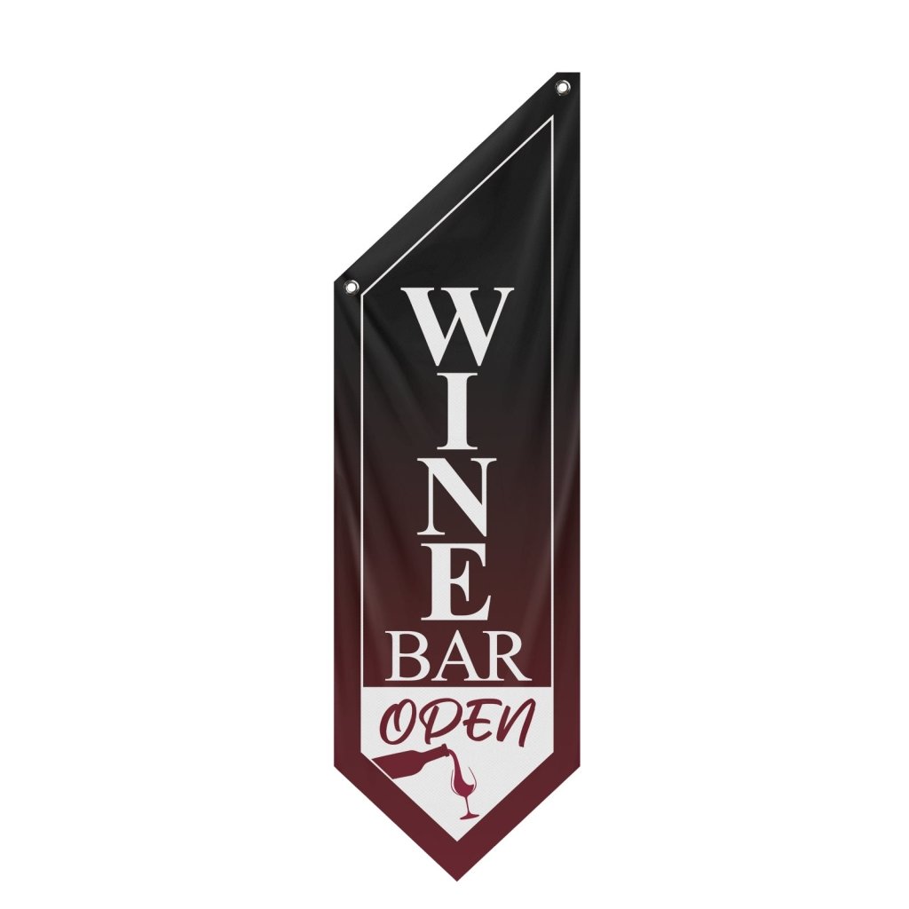 Wine Bar Open Double - Sided Wall Banner(Flag Only)