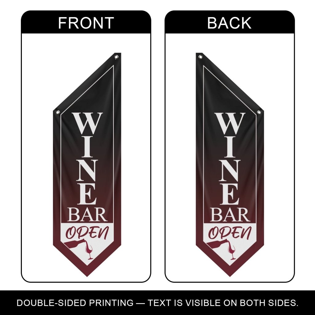 Wine Bar Open Double - Sided Wall Banner(Flag Only)