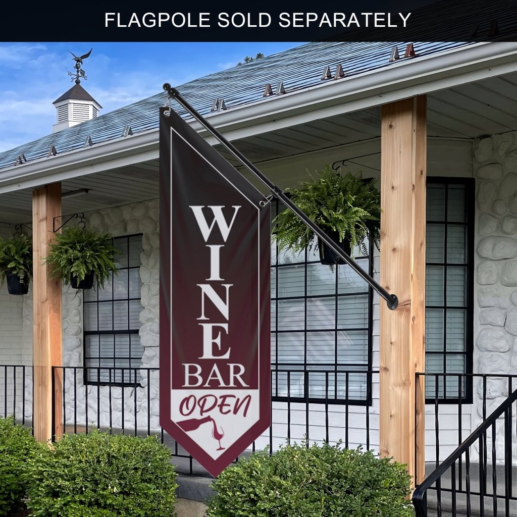 Wine Bar Open Double - Sided Wall Banner(Flag Only)