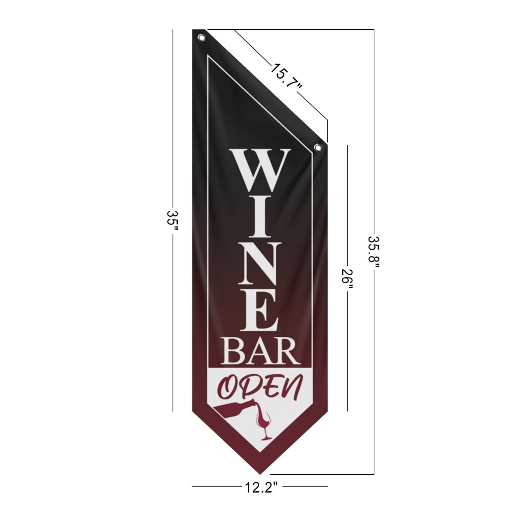 Wine Bar Open Double - Sided Wall Banner(Flag Only)