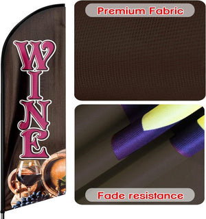 Wine Flag-11FT Wine Swooper Flag Fit 15FT Flagpole-QSUM