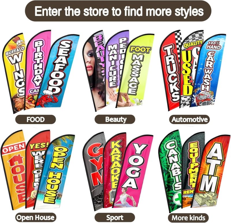 Wine Flag - 8FT Wine Advertising Swooper Flag(Flagpole Not Included 3.4)