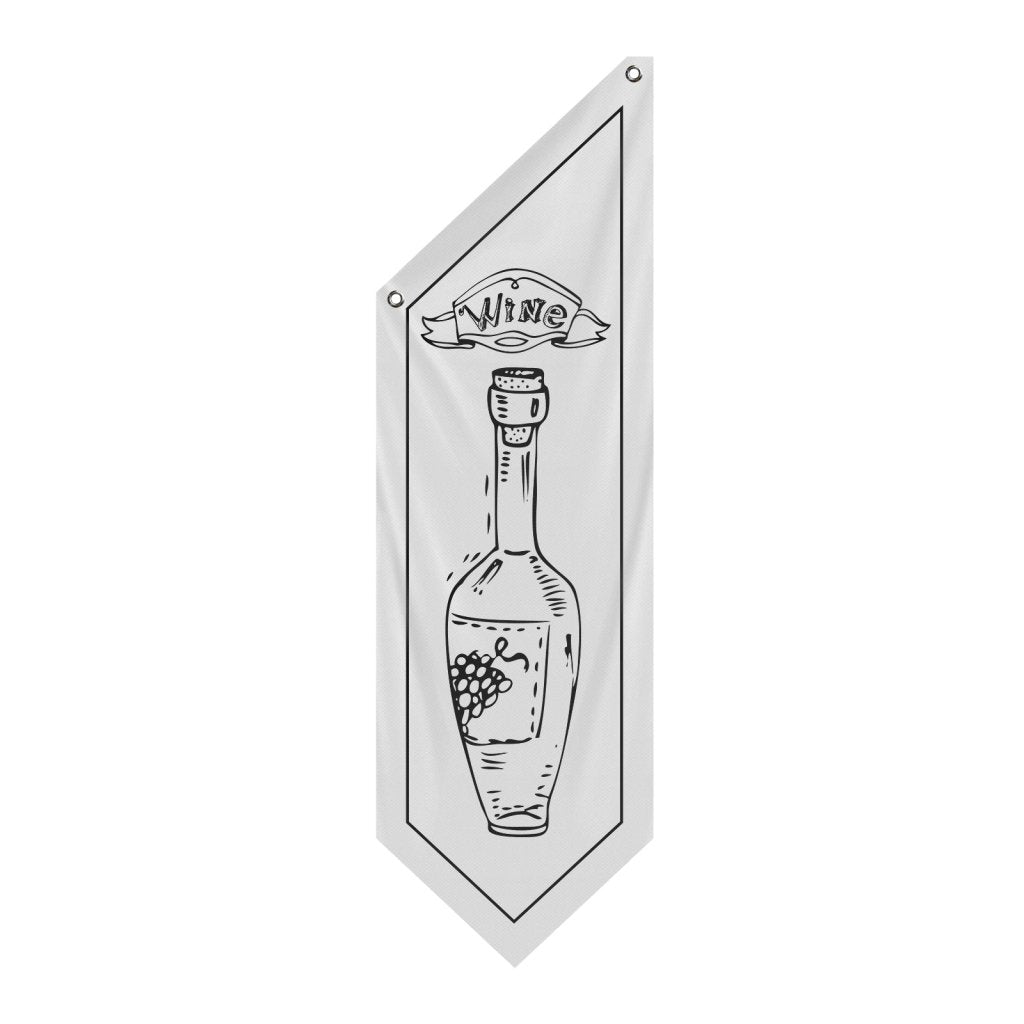 Wine Open Flag, Double - Sided Outdoor Banner Sign White (No Pole)