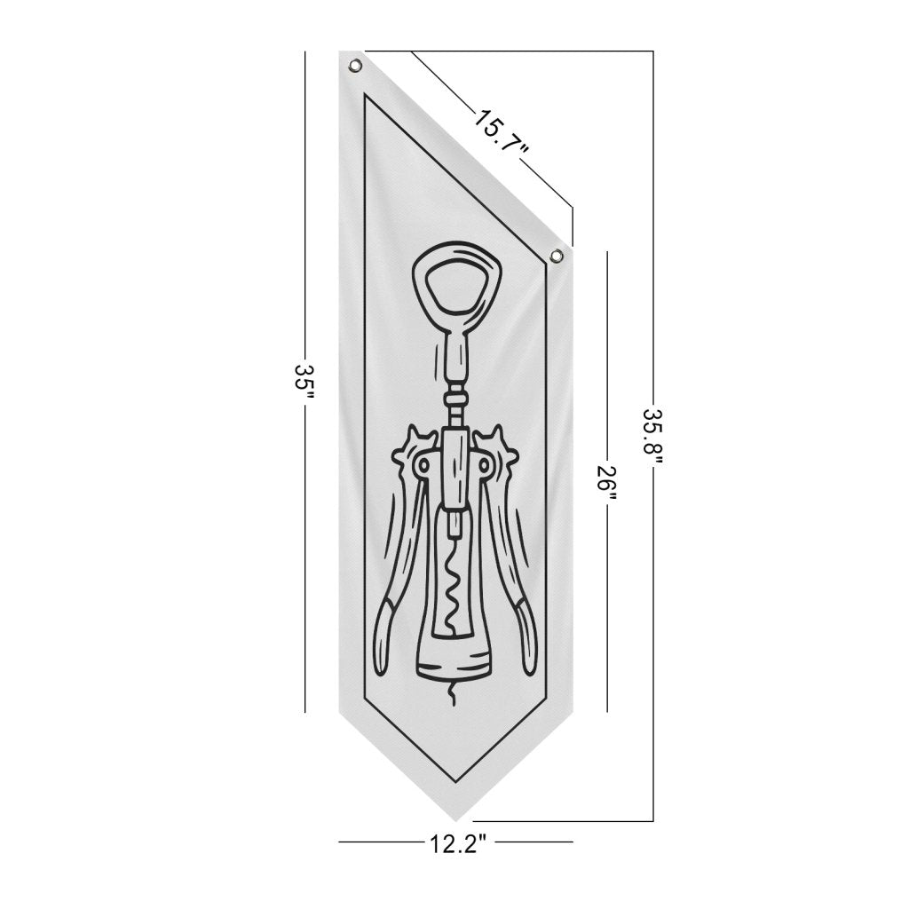 Wine Open Flag, Double - Sided Outdoor Banner Sign White (No Pole)