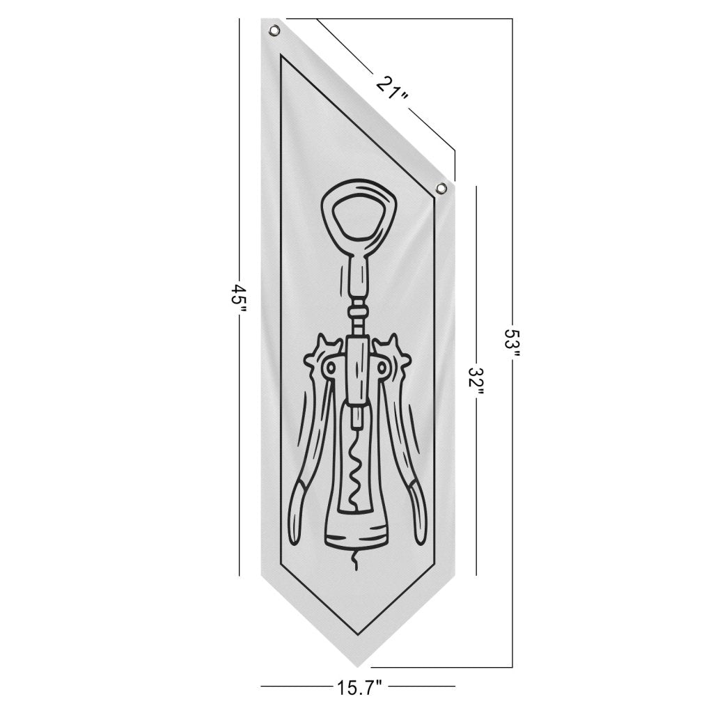 Wine Open Flag, Double - Sided Outdoor Banner Sign White (No Pole)