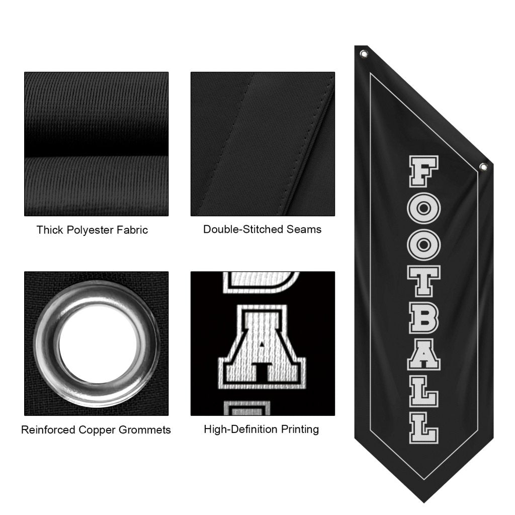 World Cup Football Banner for Game Room, Bar, Black (Flag only)