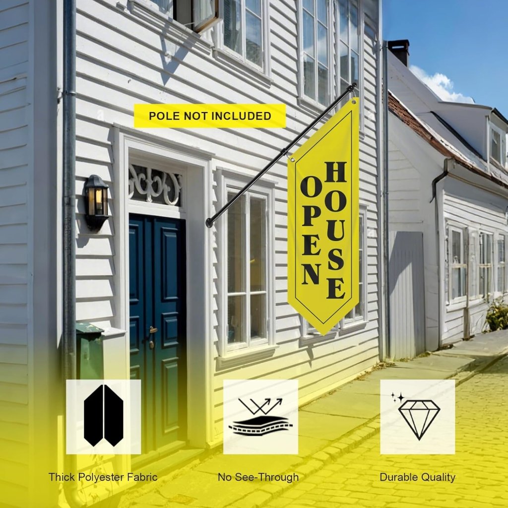 Yellow Open House Wall Flag, Double - Sided Three - ply (Flag Only)