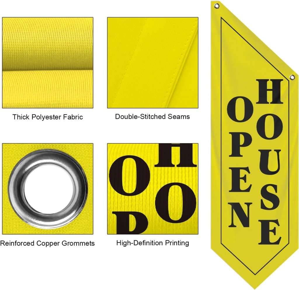 Yellow Open House Wall Flag, Double - Sided Three - ply (Flag Only)