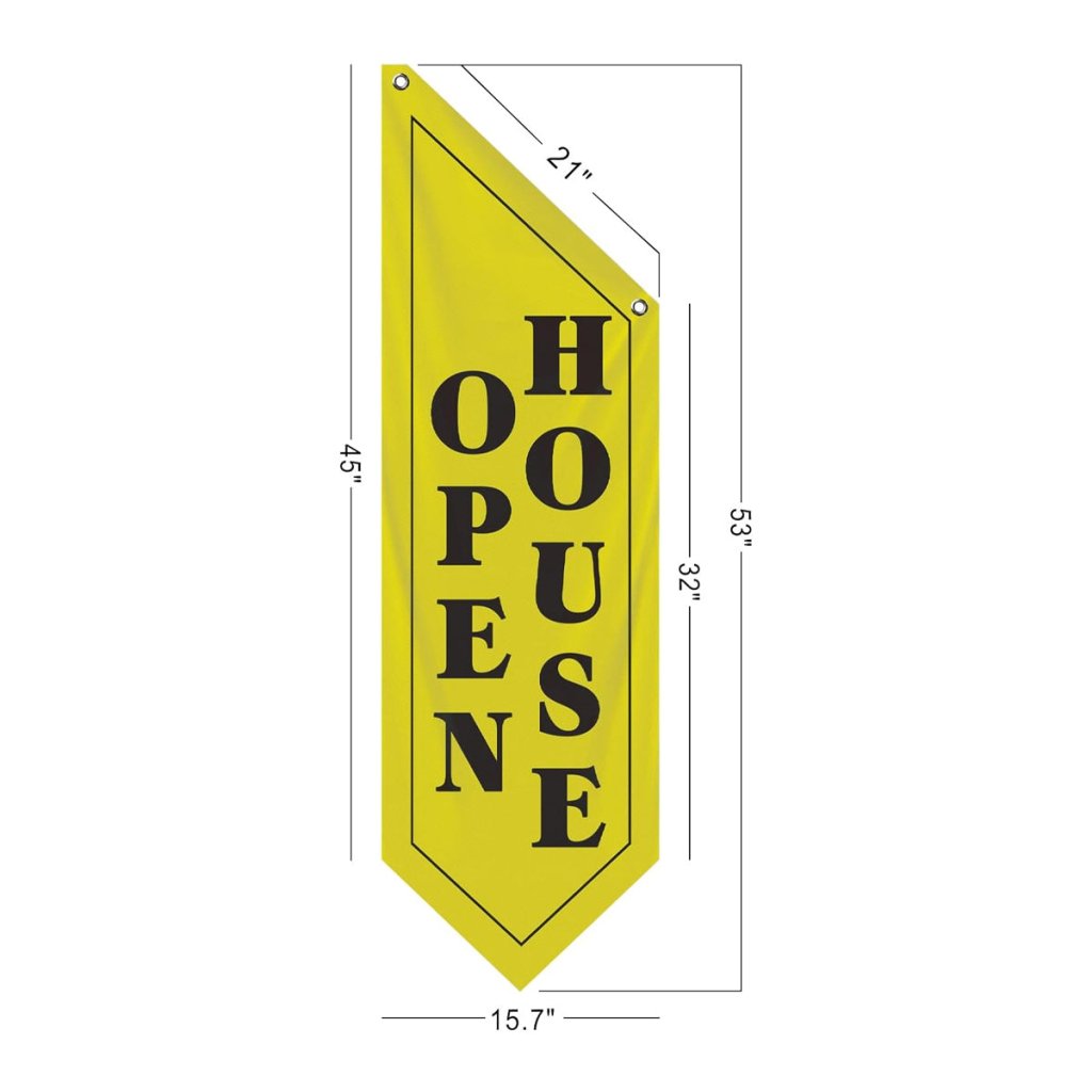 Yellow Open House Wall Flag, Double - Sided Three - ply (Flag Only)