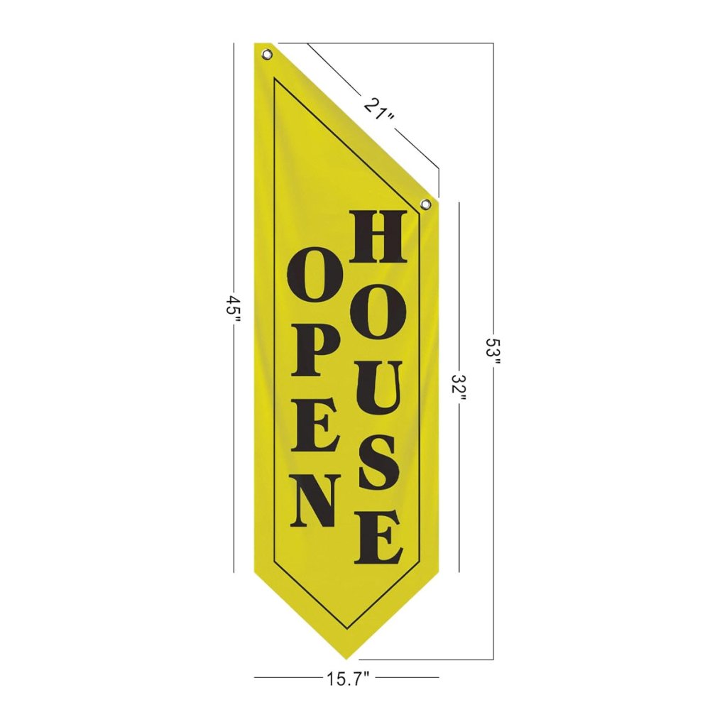 Yellow Open House Wall Flag, Double - Sided Three - ply (Flag Only)