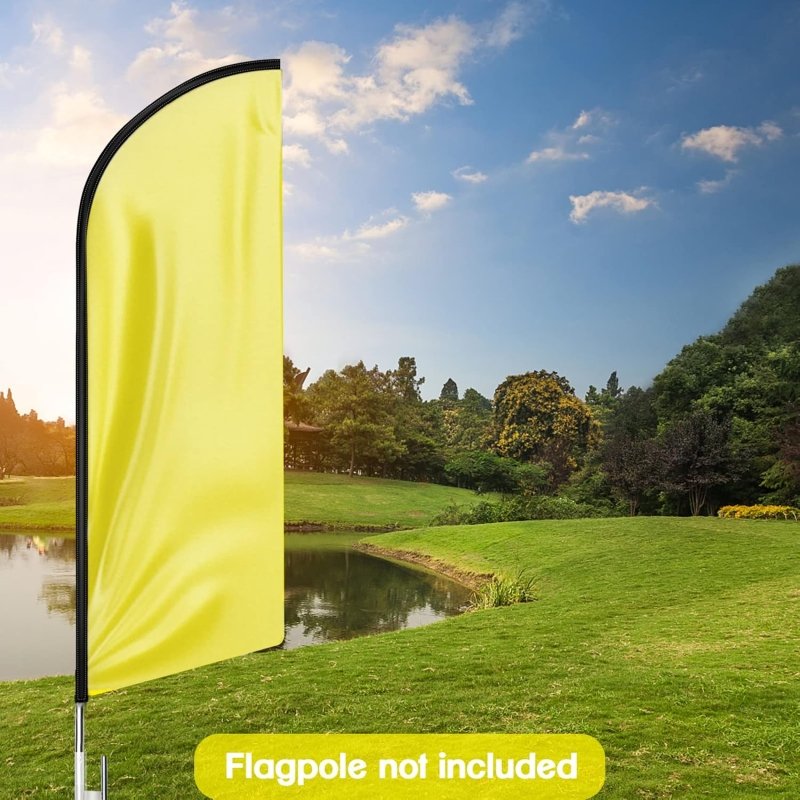 Yellow Themed Feather Flag, 8FT Yellow Advertising Swooper Flag(Flagpole Not Included 3.4)