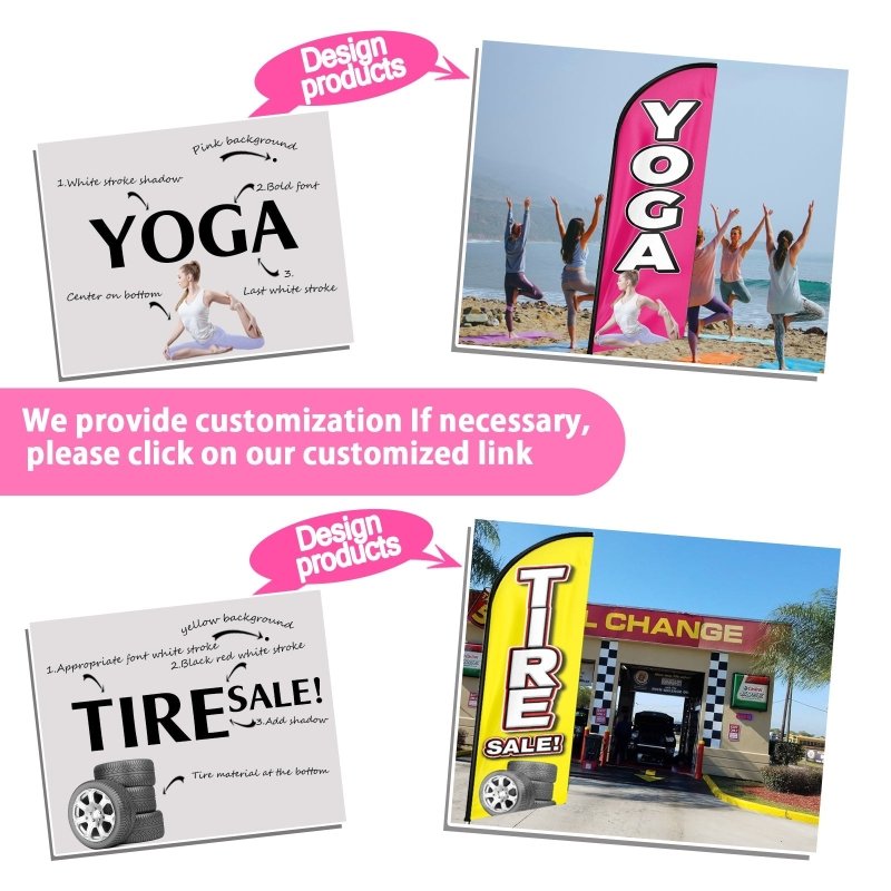Yoga flag - 8FT Yoga Advertising Swooper Flag (Flagpole Not Included 3.4)